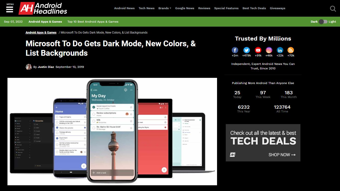 Microsoft To Do Gets Dark Mode, New Colors, & List Backgrounds