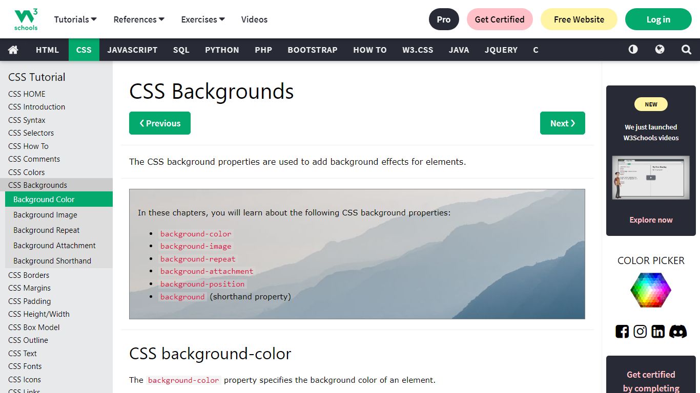 CSS Backgrounds - W3Schools