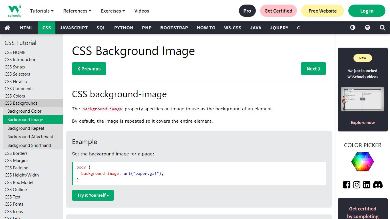 CSS Background Image - W3Schools